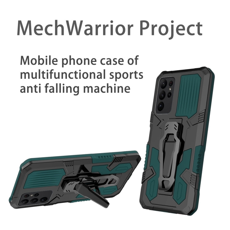 For Samsung Galaxy S25 Ultra 5G Armor Warrior Shockproof PC + TPU Phone Case(Army Green) - Galaxy S25 Ultra 5G Cases by PMC Jewellery | Online Shopping South Africa | PMC Jewellery | Buy Now Pay Later Mobicred