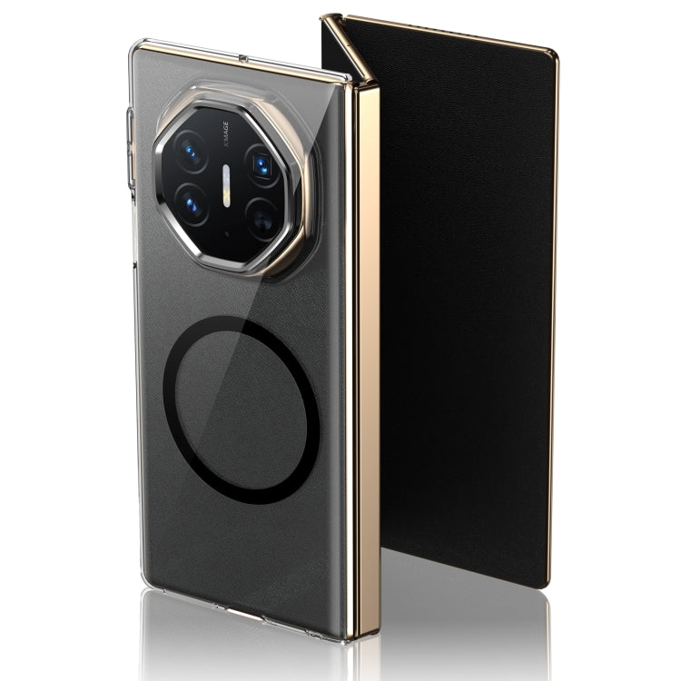 For Huawei Mate XT Ultimate Design lce Folding Series MagSafe Integrated Clear PC Phone Case(Black) - Huawei Cases by PMC TechLife | Online Shopping South Africa | PMC TechLife | Buy Now Pay Later Mobicred