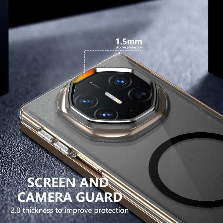 For Huawei Mate XT Ultimate Design lce Folding Series MagSafe Integrated Clear PC Phone Case(Black) - Huawei Cases by PMC TechLife | Online Shopping South Africa | PMC TechLife | Buy Now Pay Later Mobicred