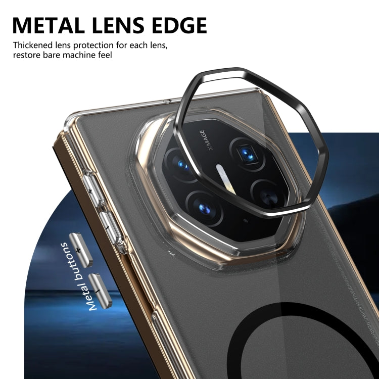 For Huawei Mate XT Ultimate Design lce Folding Series MagSafe Integrated Clear PC Phone Case(Black) - Huawei Cases by PMC TechLife | Online Shopping South Africa | PMC TechLife | Buy Now Pay Later Mobicred