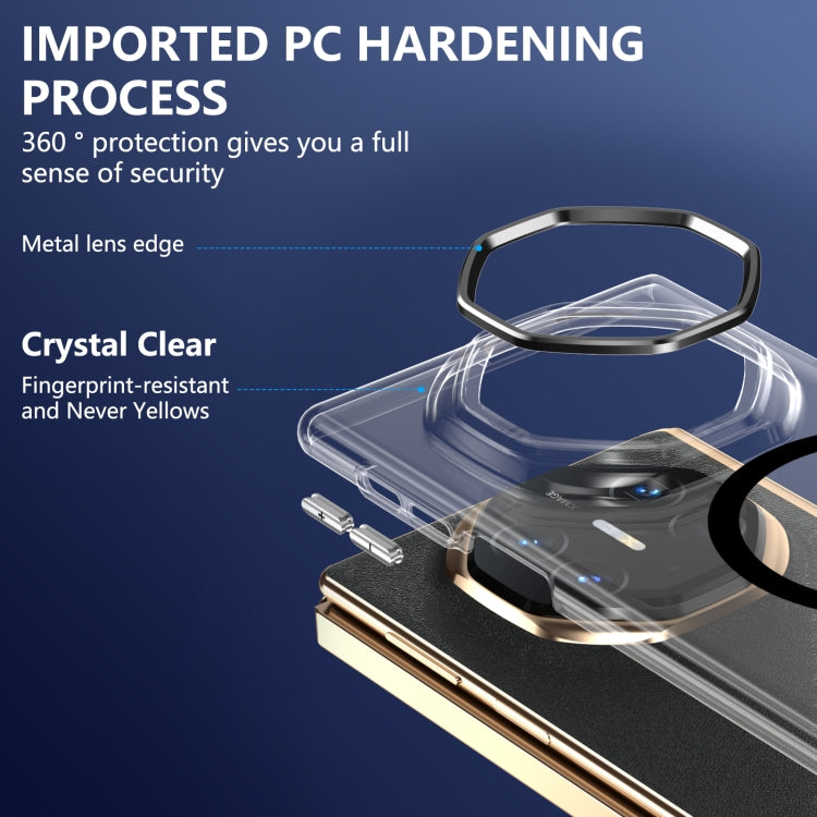For Huawei Mate XT Ultimate Design lce Folding Series MagSafe Integrated Clear PC Phone Case(Black) - Huawei Cases by PMC TechLife | Online Shopping South Africa | PMC TechLife | Buy Now Pay Later Mobicred