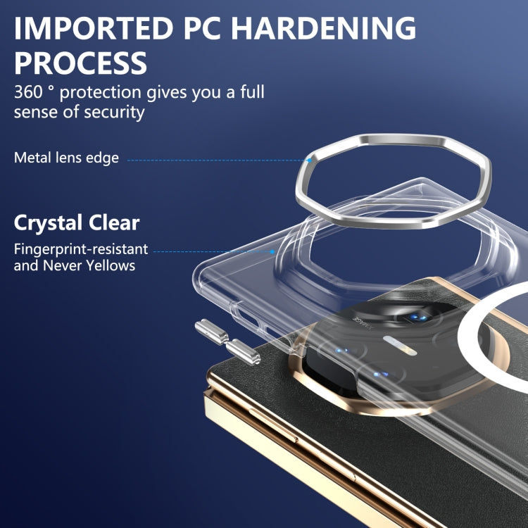 For Huawei Mate XT Ultimate Design lce Folding Series MagSafe Integrated Clear PC Phone Case(Silver) - Huawei Cases by PMC TechLife | Online Shopping South Africa | PMC TechLife | Buy Now Pay Later Mobicred