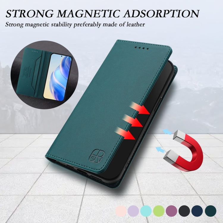 For Honor Magic6 Pro Global RC01 Dual-Folded Magnetic Suction RFID Leather Phone Case(Dark Green) - Honor Cases by PMC Jewellery | Online Shopping South Africa | PMC Jewellery | Buy Now Pay Later Mobicred