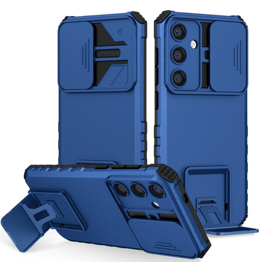 For Samsung Galaxy S25+ 5G Stereoscopic Holder Sliding Camshield Phone Case(Blue) - Galaxy S25+ 5G Cases by PMC Jewellery | Online Shopping South Africa | PMC Jewellery | Buy Now Pay Later Mobicred