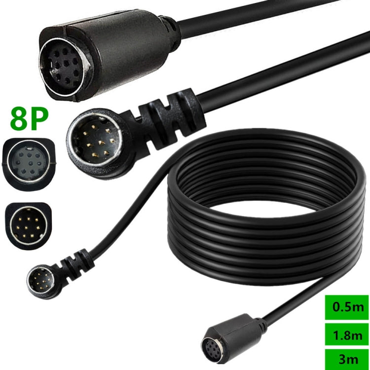 Curved mini DIN 8 Pin TV Audio Adapter Cable S-Video TV Box Cable, Length:3m(Black) - Cables by PMC TechLife | Online Shopping South Africa | PMC TechLife | Buy Now Pay Later Mobicred
