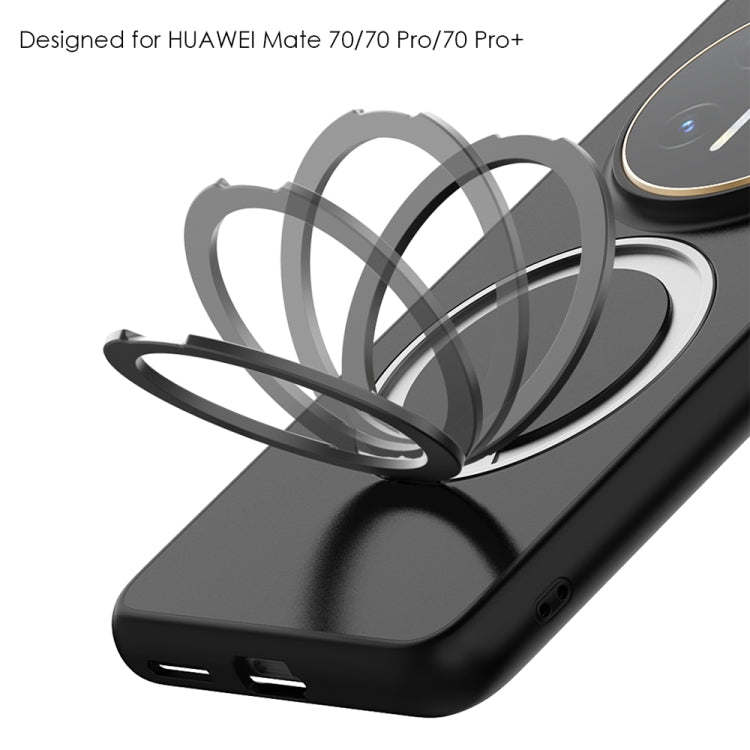 For Huawei Mate 70 Frosted 360 Degree Rotating Holder Phone Case(Black) - Huawei Cases by PMC TechLife | Online Shopping South Africa | PMC TechLife | Buy Now Pay Later Mobicred