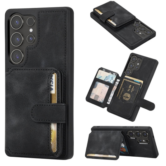 For Samsung Galaxy S25 Ultra 5G Skin Feel Dream RFID Anti-theft PU Card Bag Phone Case(Black) - Galaxy S25 Ultra 5G Cases by PMC Jewellery | Online Shopping South Africa | PMC Jewellery | Buy Now Pay Later Mobicred