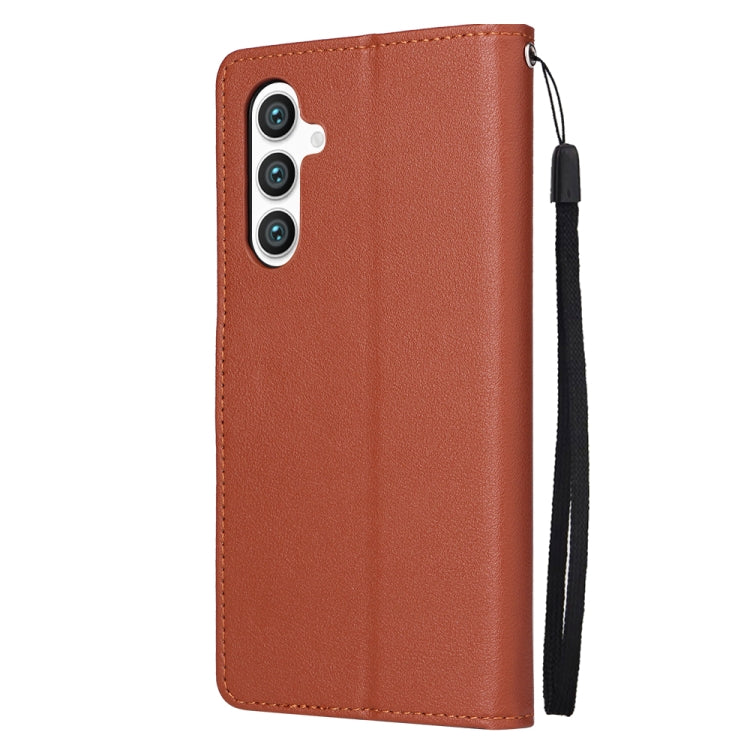 For Samsung Galaxy S25 5G 3-Card Slots Multifunctional Leather Phone Case(Brown) - Galaxy S25 5G Cases by PMC Jewellery | Online Shopping South Africa | PMC Jewellery | Buy Now Pay Later Mobicred