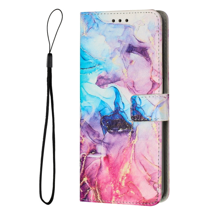 For Samsung Galaxy S25 5G Painted Marble Pattern Leather Phone Case(Pink Purple) - Galaxy S25 5G Cases by PMC Jewellery | Online Shopping South Africa | PMC Jewellery | Buy Now Pay Later Mobicred
