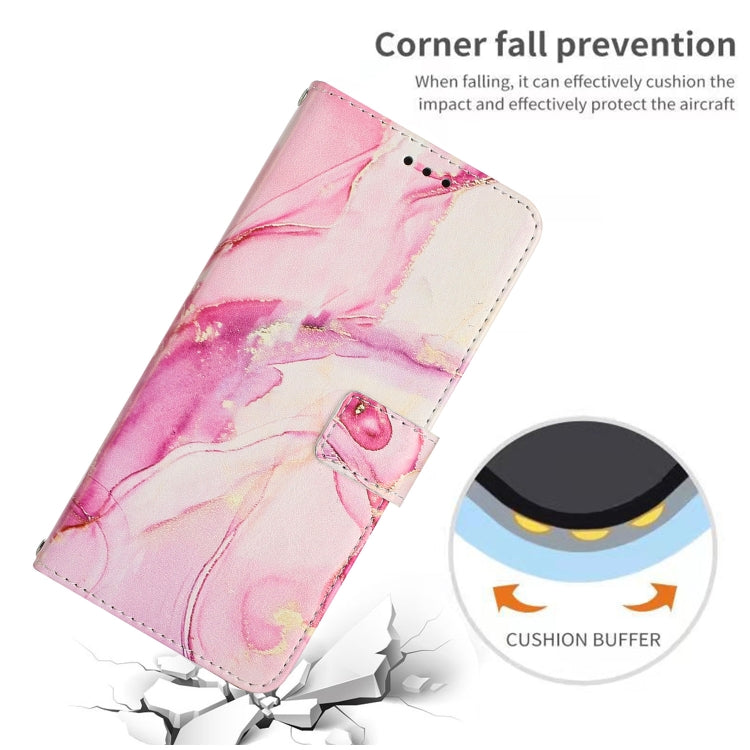 For Samsung Galaxy S25 5G Painted Marble Pattern Leather Phone Case(Rose Gold) - Galaxy S25 5G Cases by PMC Jewellery | Online Shopping South Africa | PMC Jewellery | Buy Now Pay Later Mobicred