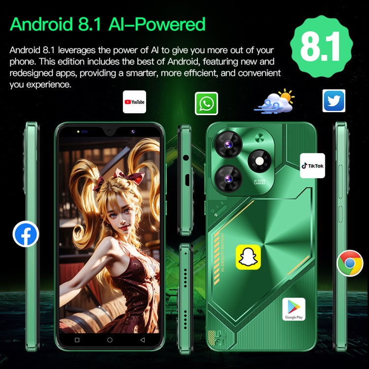 Povo6 Neo / DP29, 1GB+16GB, Face Identification, 5.0 inch Android 8.1 MTK6580M Quad Core, Network: 3G, Dual SIM, Plug:AU Plug(Black) - free shipping - PMc TechLife - Order now!