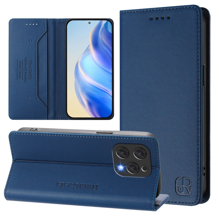 For DOOGEE N55 Plus RC01 Dual-Folded Magnetic Suction RFID Leather Phone Case(Dark Blue) - free shipping - PMC TechLife - Order now!