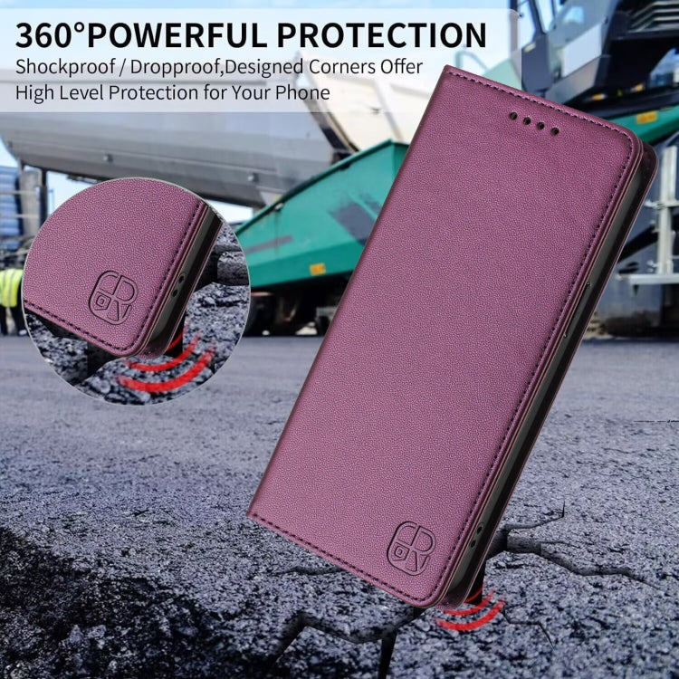 For Ulefone Note 14 RC01 Dual-Folded Magnetic Suction RFID Leather Phone Case(Violet) - Ulefone Cases by PMC TechLife | Online Shopping South Africa | PMC TechLife | Buy Now Pay Later Mobicred