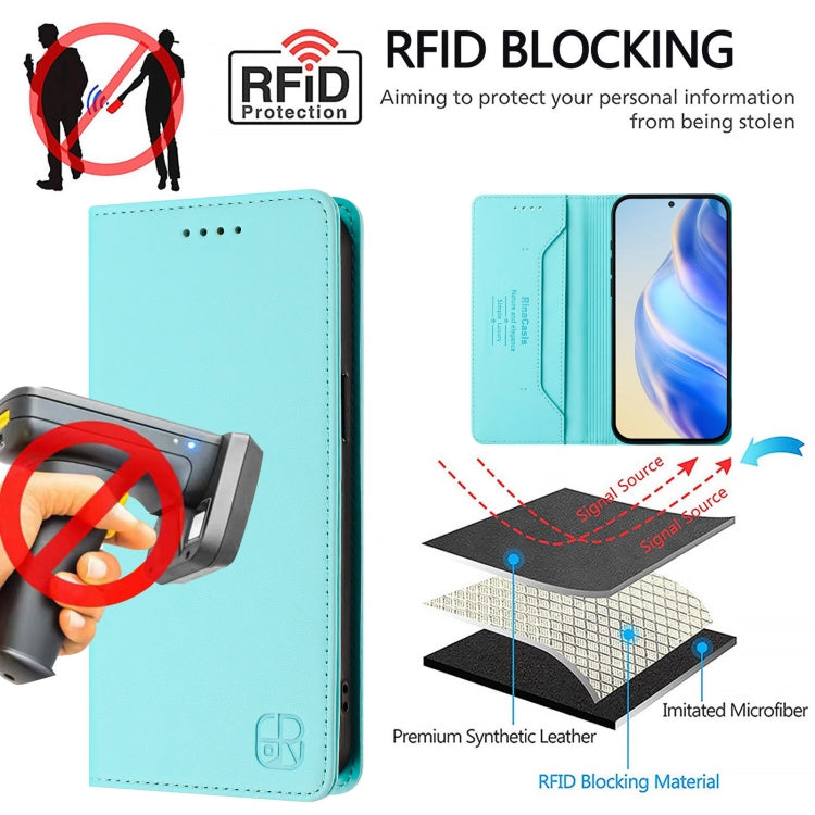For Ulefone Note 16 Pro RC01 Dual-Folded Magnetic Suction RFID Leather Phone Case(Mint Green) - free shipping - PMC TechLife - Order now!