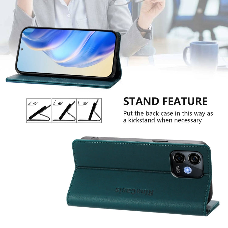 For Ulefone Note 16 Pro RC01 Dual-Folded Magnetic Suction RFID Leather Phone Case(Dark Green) - Ulefone Cases by PMC TechLife | Online Shopping South Africa | PMC TechLife | Buy Now Pay Later Mobicred