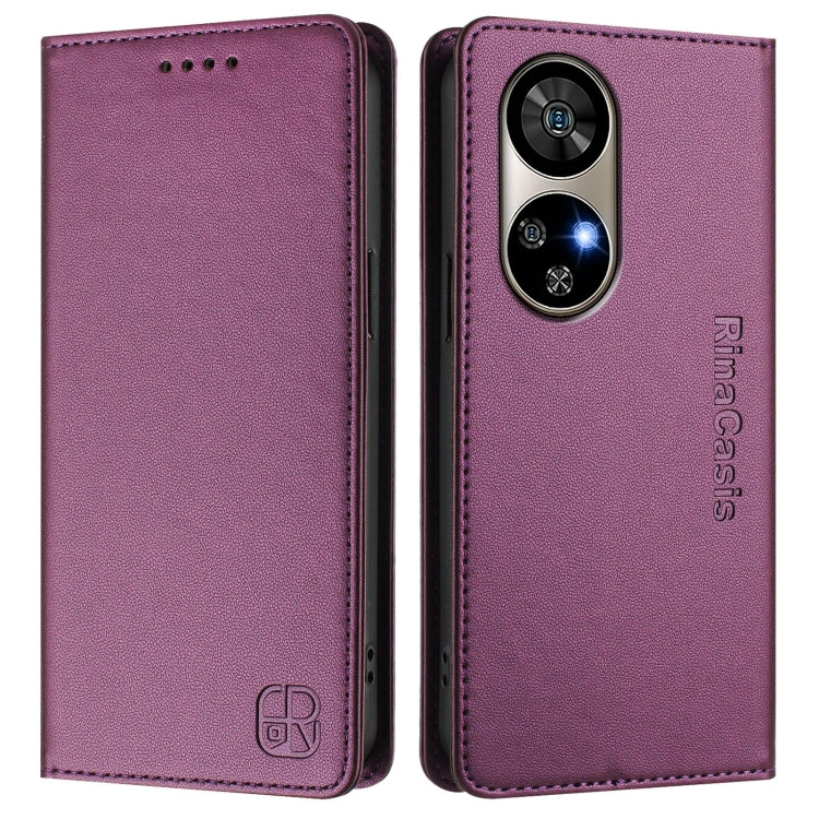For Ulefone Note 17 Pro RC01 Dual-Folded Magnetic Suction RFID Leather Phone Case(Violet) - free shipping - PMC TechLife - Order now!