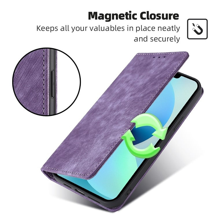 For Samsung Galaxy S25+ 5G RFID Anti-theft Brush Magnetic Leather Phone Case(Purple) - Galaxy S25+ 5G Cases by PMC Jewellery | Online Shopping South Africa | PMC Jewellery | Buy Now Pay Later Mobicred