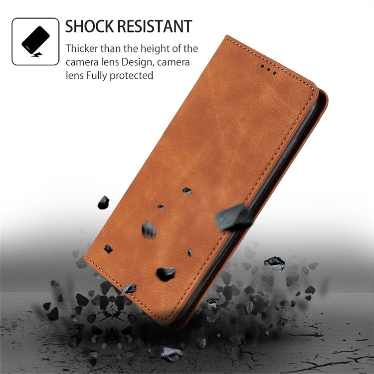 For Samsung Galaxy S25 Ultra 5G Skin Feel Magnetic Leather Phone Case(Light Brown) - Galaxy S25 Ultra 5G Cases by PMC Jewellery | Online Shopping South Africa | PMC Jewellery | Buy Now Pay Later Mobicred