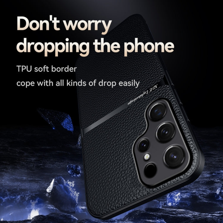For Samsung Galaxy S25 Ultra 5G Litchi Leather Magnetic Full Coverage Shockproof Phone Case(Yellow) - Galaxy S25 Ultra 5G Cases by PMC Jewellery | Online Shopping South Africa | PMC Jewellery | Buy Now Pay Later Mobicred
