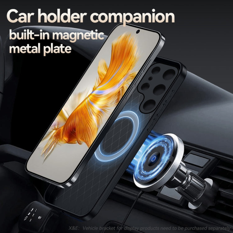For Samsung Galaxy S25 Ultra 5G Litchi Leather Magnetic Full Coverage Shockproof Phone Case(Blue) - Galaxy S25 Ultra 5G Cases by PMC Jewellery | Online Shopping South Africa | PMC Jewellery | Buy Now Pay Later Mobicred