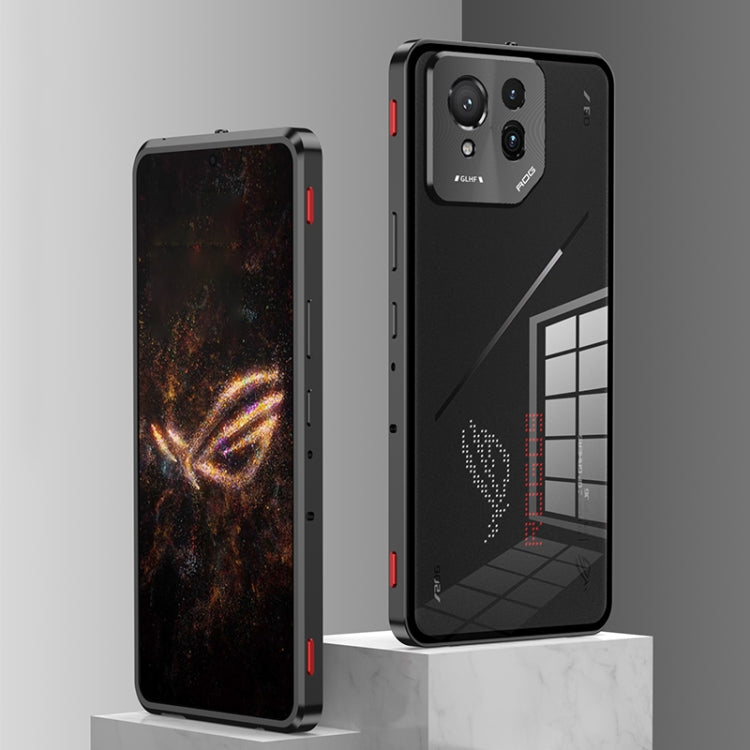 For  ASUS ROG Phone 9 Pro Snap Buckle Metal Frame Glass Back Panel Phone Case(Sierra Blue) - ASUS Cases by PMC TechLife | Online Shopping South Africa | PMC TechLife | Buy Now Pay Later Mobicred