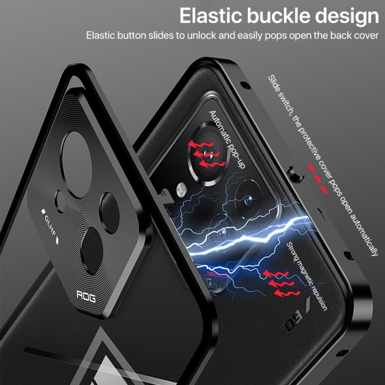 For  ASUS ROG Phone 9 Pro Snap Buckle Metal Frame Glass Back Panel Phone Case(Sierra Blue) - ASUS Cases by PMC TechLife | Online Shopping South Africa | PMC TechLife | Buy Now Pay Later Mobicred