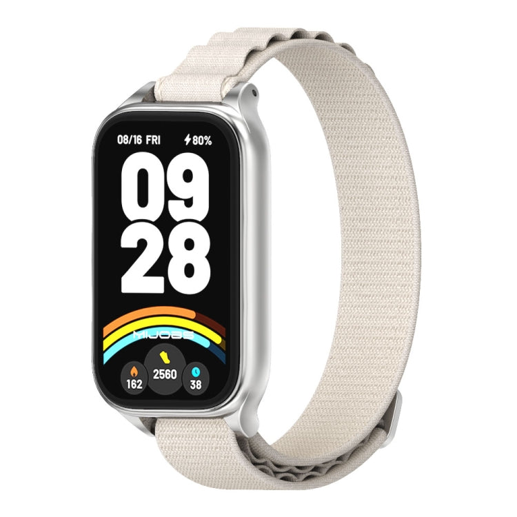 For Xiaomi Smart Band 9 Active / Redmi Band 3 Mijobs Metal Shell Nylon Watch Band(Grey Silver) - free shipping - PMc TechLife - Order now!