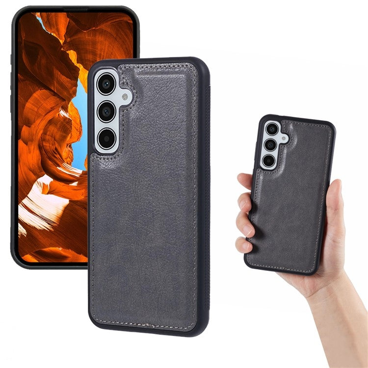 For Samsung Galaxy S25+ 5G Cowhide Texture Back Cover Phone Case(Grey) - Galaxy S25+ 5G Cases by PMC Jewellery | Online Shopping South Africa | PMC Jewellery | Buy Now Pay Later Mobicred