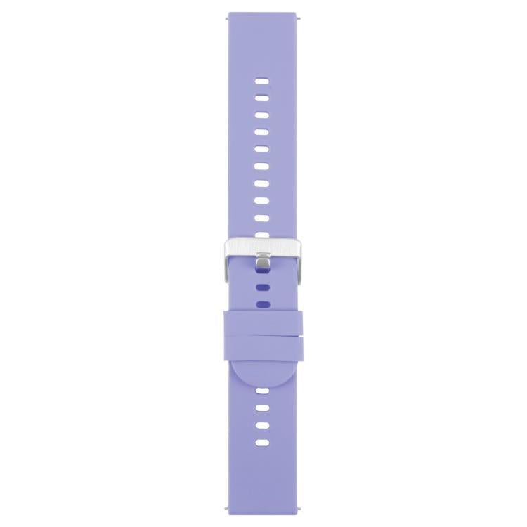 20mm Solid Color Steel Buckle Silicone Watch Band(Lavender Purple) - 20mm Bands by PMc TechLife | Online Shopping South Africa | PMc TechLife | Buy Now Pay Later Mobicred