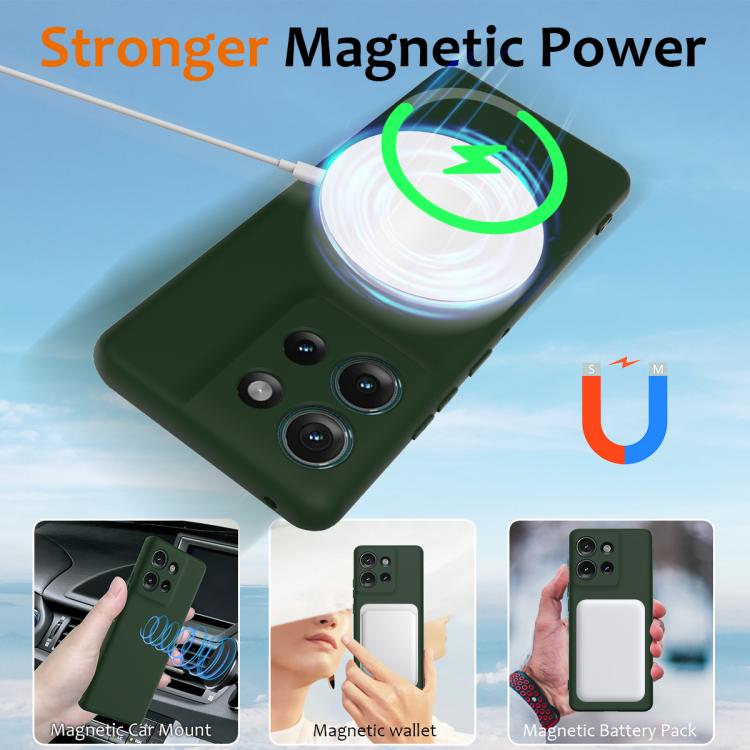 For Motorola Edge 50 5G Shockproof Silicone Magsafe Phone Case(Dark Green) - free shipping - PMC TechLife - Order now!