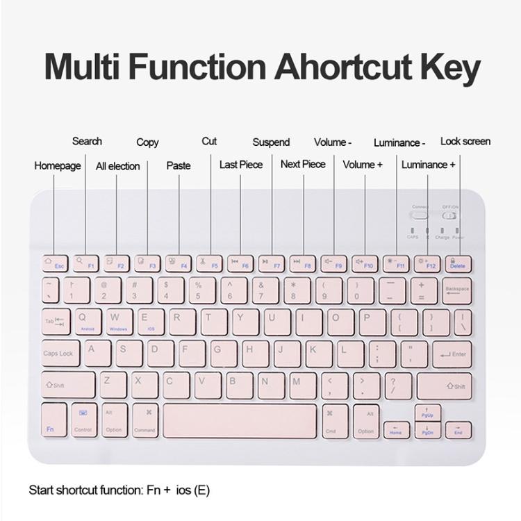 For OPPO Pad 3 / Pad 2 Candy Color Bluetooth Keyboard Leather Case,Square Keys with Touchpad(Misty Blue) - Others Keyboard by PMC TechLife | Online Shopping South Africa | PMC TechLife | Buy Now Pay Later Mobicred