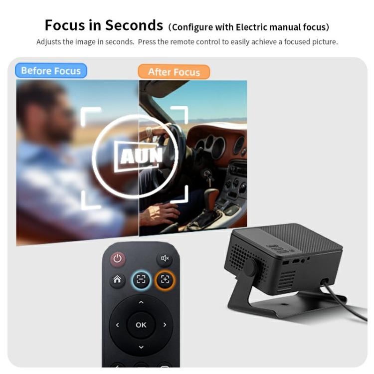 AUN A32 1280x720P 200ANSI D3100 CPU WIFI Display Smart Projector, UK Plug(Black) - LED Projector by AUN | Online Shopping South Africa | PMC TechLife | Buy Now Pay Later Mobicred