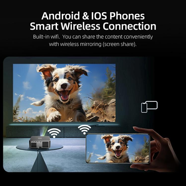 AUN U002 1920x1080P 970ANSI Android 12 Home Theater Smart Projector, AU Plug(Dark Grey) - free shipping - PMc TechLife - Order now!