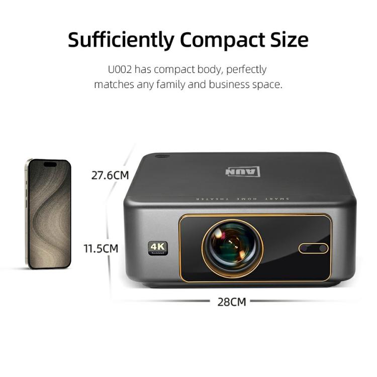 AUN U002 1920x1080P 970ANSI Android 12 Home Theater Smart Projector, AU Plug(Dark Grey) - free shipping - PMc TechLife - Order now!