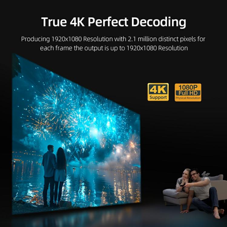 AUN U002 1920x1080P 970ANSI Android 12 Home Theater Smart Projector, AU Plug(Dark Grey) - free shipping - PMc TechLife - Order now!