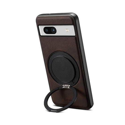 For Google Pixel 7a Denior A14 Skin Feel Rotating Holder MagSafe Phone Case(Brown) - Google Cases by Denior | Online Shopping South Africa | PMC Jewellery | Buy Now Pay Later Mobicred