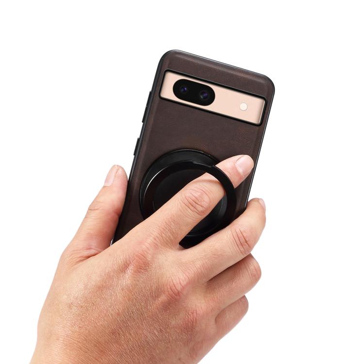 For Google Pixel 8a Denior A14 Skin Feel Rotating Holder MagSafe Phone Case(Brown) - free shipping - PMC TechLife - Order now!