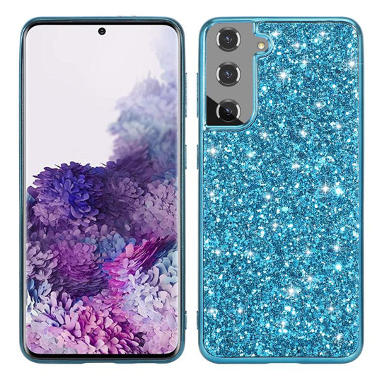 For Samsung Galaxy S25 5G Glitter Powder Shockproof TPU Phone Case(Blue) - Galaxy S25 5G Cases by PMC Jewellery | Online Shopping South Africa | PMC Jewellery | Buy Now Pay Later Mobicred