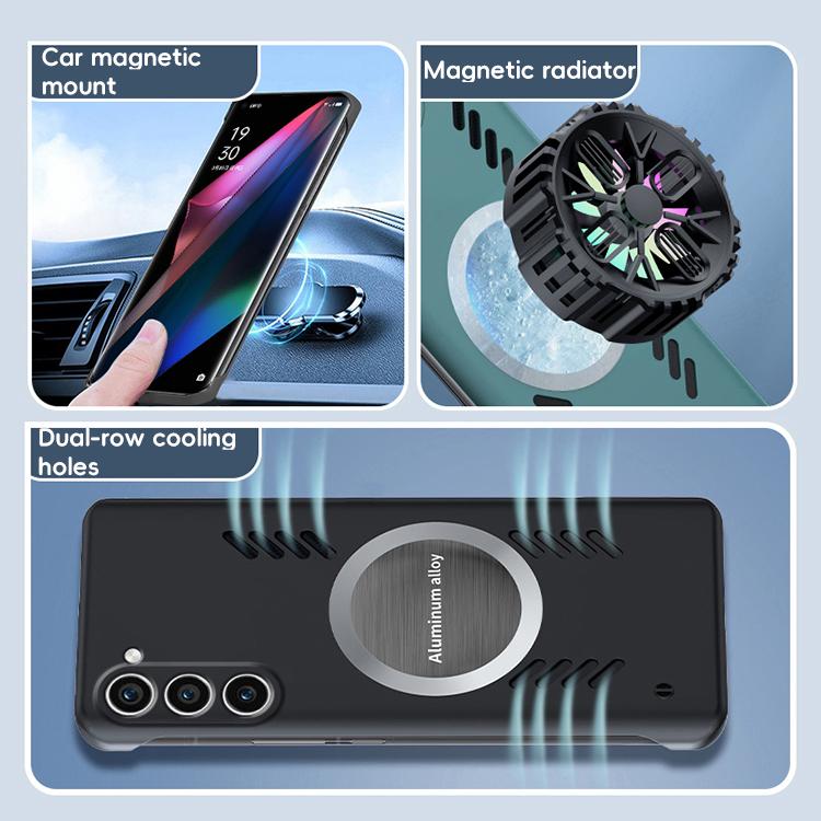 For Samsung Galaxy S23+ 5G All-inclusive Lens Frameless Graphene Cooling Phone Case(Black) - Galaxy S23+ 5G Cases by PMc TechLife | Online Shopping South Africa | PMc TechLife | Buy Now Pay Later Mobicred