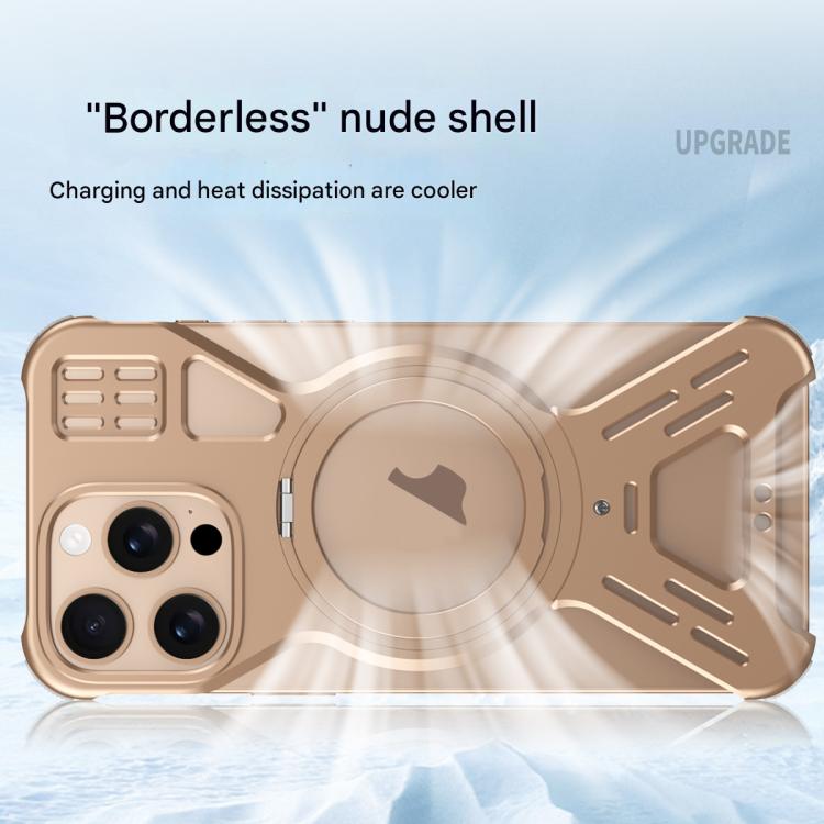 For iPhone 16 Armor 360 Holder Frameless Alloy MagSafe Phone Case(Space Gray) - iPhone 16 Cases by PMc TechLife | Online Shopping South Africa | PMc TechLife | Buy Now Pay Later Mobicred