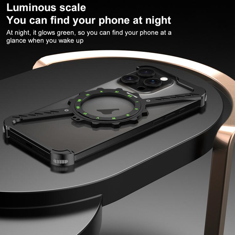 For iPhone 16 Pro Z-shaped Frameless Metal 360 Holder MagSafe Phone Case(Black) - iPhone 16 Pro Cases by PMc TechLife | Online Shopping South Africa | PMc TechLife | Buy Now Pay Later Mobicred