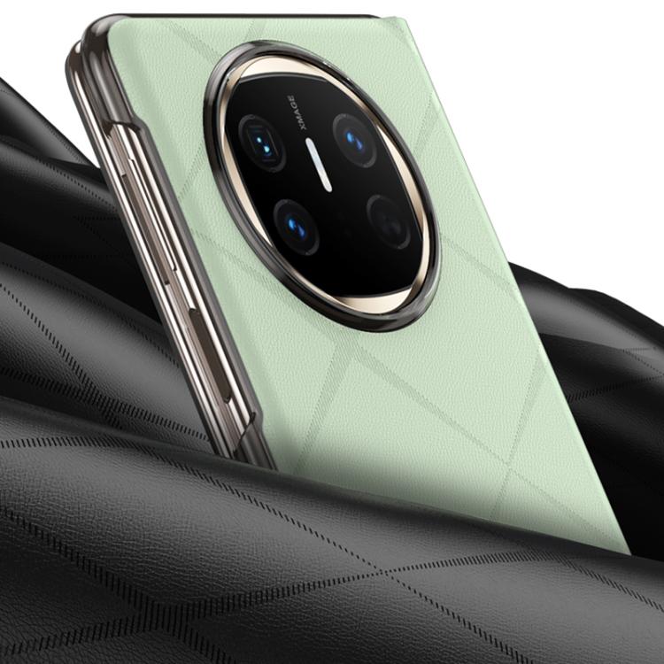 For Huawei Mate X5 Plain Leather Embossed MagSafe Magnetic Phone Leather Case(Black) - Huawei Cases by PMC TechLife | Online Shopping South Africa | PMC TechLife | Buy Now Pay Later Mobicred