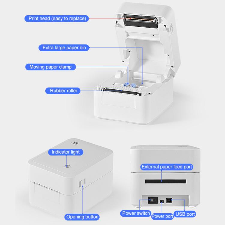 HPRT D35 Bluetooth Version Express Electronic Waybill Printer, Plug:UK Plug(White) - Receipt Printers by PMC TechLife | Online Shopping South Africa | PMC TechLife | Buy Now Pay Later Mobicred