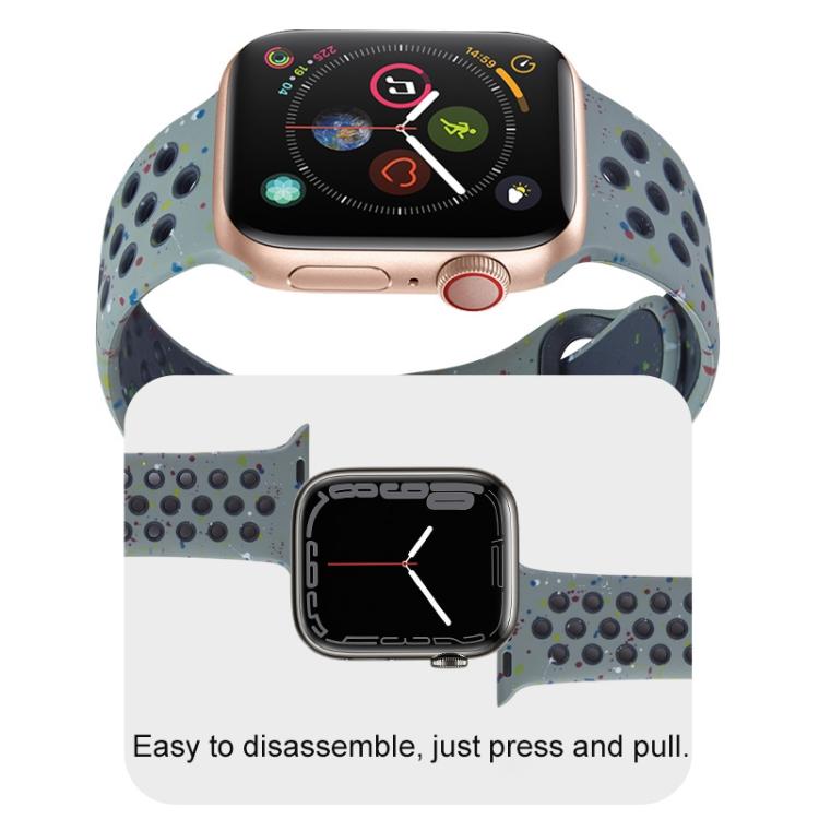 For Apple Watch 46mm / 49mm / 45mm / 44mm Coloful Silicone Watch Band(Dark Blue Mango) - free shipping - PMc TechLife - Order now!