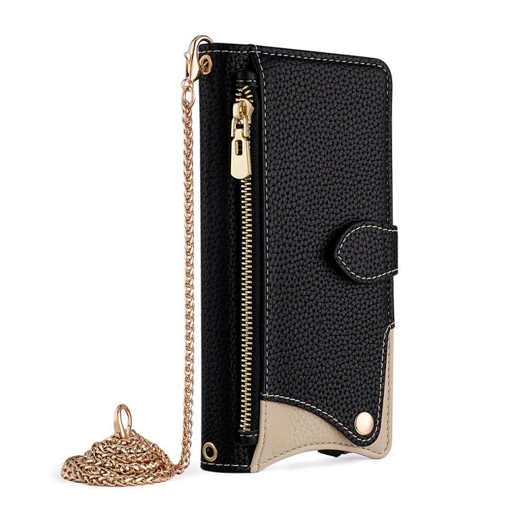 For Nokia G42 / G310 Crossbody Chain Fishtail Litchi Leather Phone Case(Black) - Nokia Cases by PMC TechLife | Online Shopping South Africa | PMC TechLife | Buy Now Pay Later Mobicred