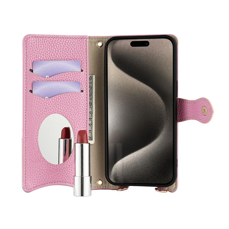 For Google Pixel 6a Crossbody Chain Fishtail Litchi Leather Phone Case(Pink) - Google Cases by PMC TechLife | Online Shopping South Africa | PMC TechLife | Buy Now Pay Later Mobicred