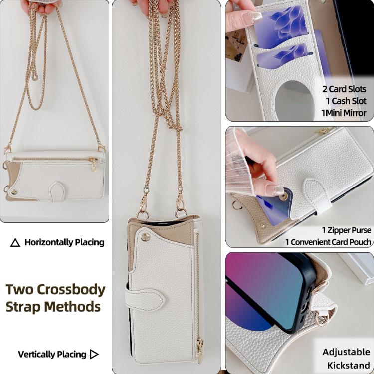 For Infinix Note 40 5G Crossbody Chain Fishtail Litchi Leather Phone Case(White) - Infinix Cases by PMC TechLife | Online Shopping South Africa | PMC TechLife | Buy Now Pay Later Mobicred