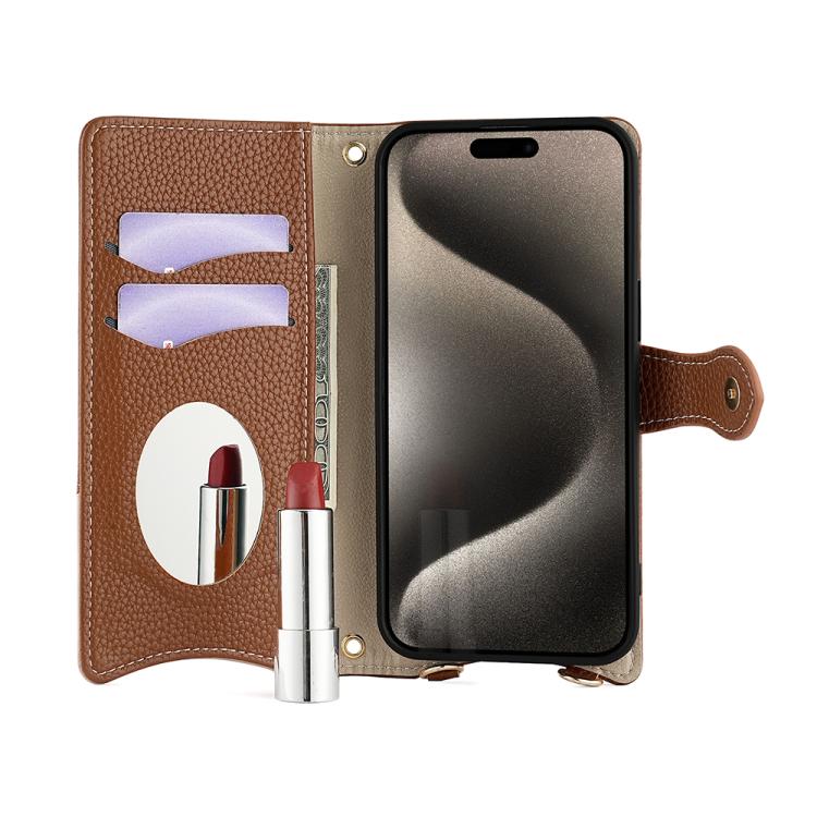 For Itel A50 Crossbody Chain Fishtail Litchi Leather Phone Case(Brown) - More Brand by PMC TechLife | Online Shopping South Africa | PMC TechLife | Buy Now Pay Later Mobicred