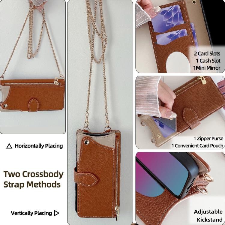 For Itel A50 Crossbody Chain Fishtail Litchi Leather Phone Case(Brown) - More Brand by PMC TechLife | Online Shopping South Africa | PMC TechLife | Buy Now Pay Later Mobicred