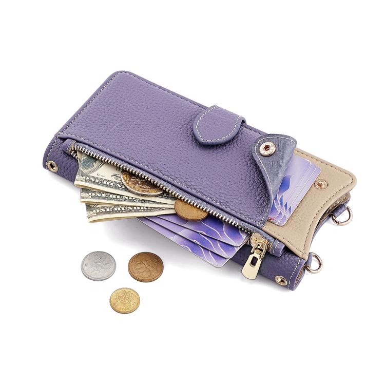 For Tecno Camon 30 Pro Crossbody Chain Fishtail Litchi Leather Phone Case(Purple) - Tecno Cases by PMC TechLife | Online Shopping South Africa | PMC TechLife | Buy Now Pay Later Mobicred